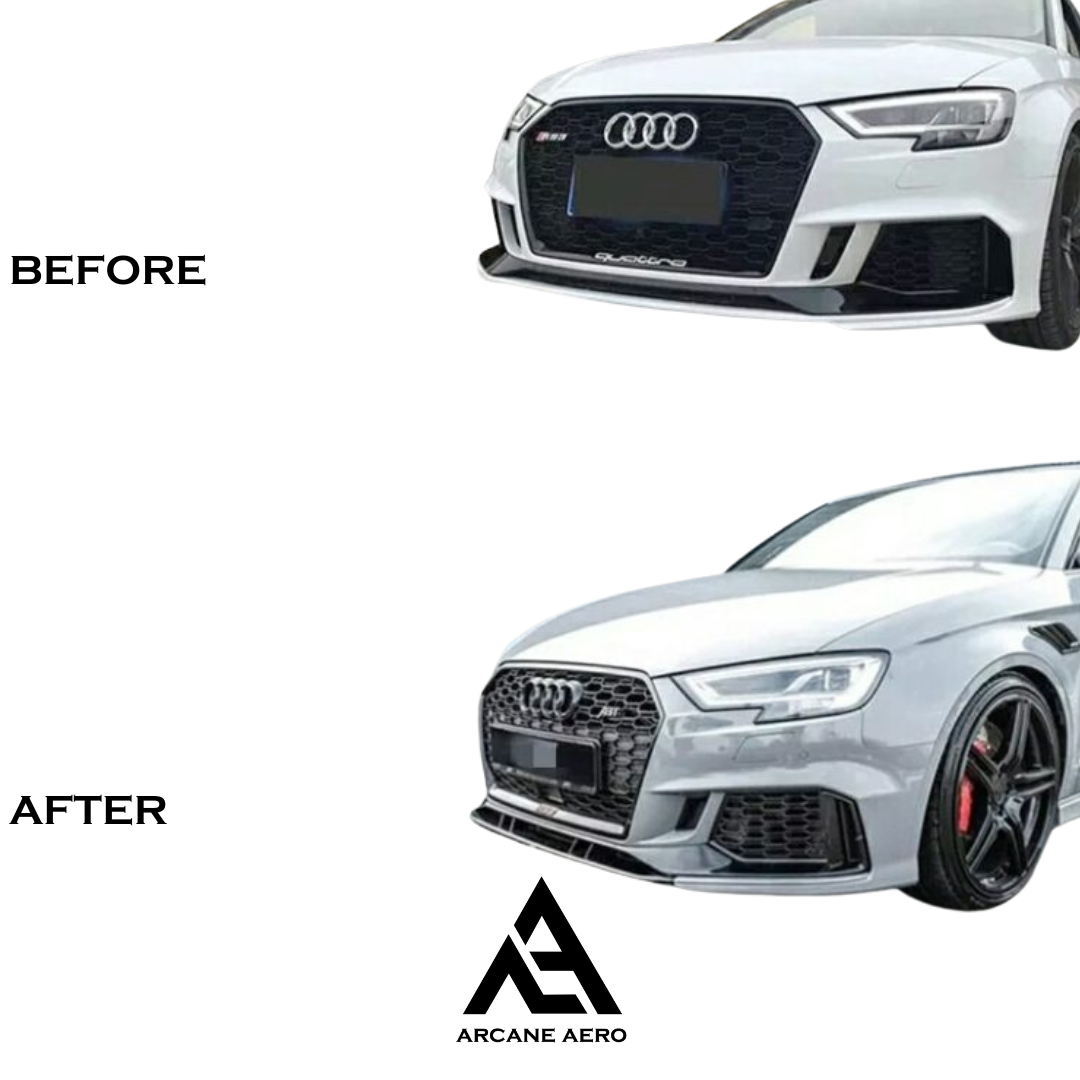 AUDI RS3 8V.2 ATB STYLE ARCANE AERO FRONT ADD-ON SPLITTER