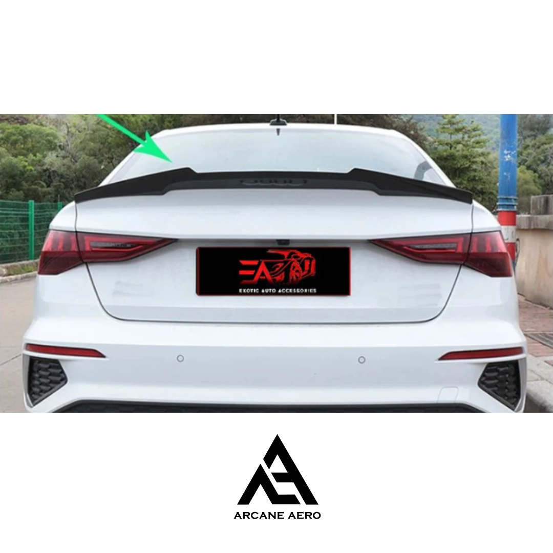AUDI A3 M4 STYLE GLOSS ARCANE AERO BLACK BOOT SPOILER