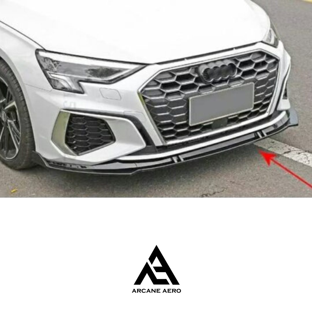 AUDI A3/S3 (8Y) ARCANE AERO STYLE GLOSS BLACK FRONT SPOILER
