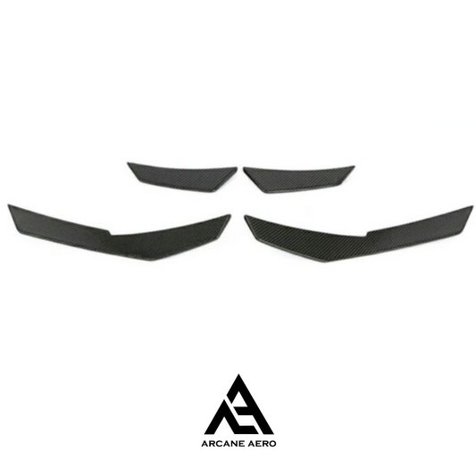 AUDI R8 (4S) DRY CARBON FIBRE ARCANE AERO AUDI SPORT STYLE BUMPER CANARDS