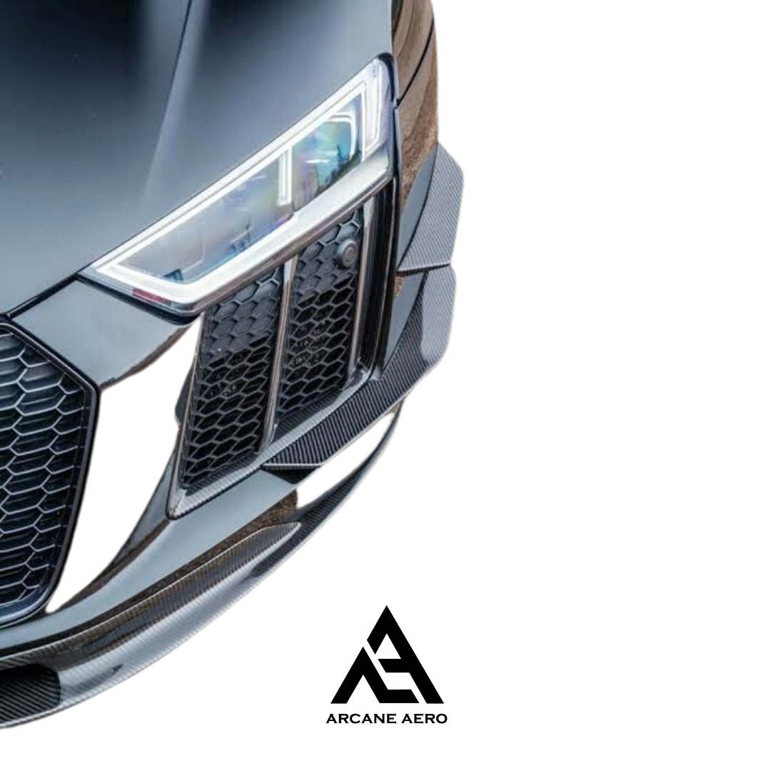 AUDI R8 (4S) DRY CARBON FIBRE ARCANE AERO AUDI SPORT STYLE BUMPER CANARDS
