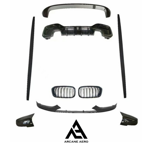 BMW F20 LCI (1-SERIES) PERFORMANCE STYLE ARCANE AERO GLOSS BLACK BODYKIT