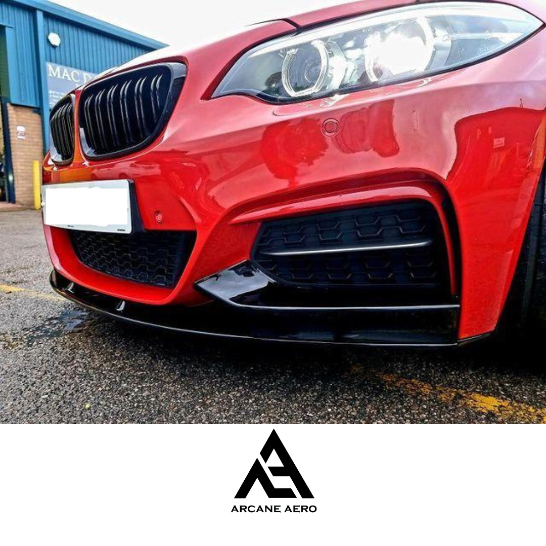 BMW F22 2-SERIES PERFORM STYLE ARCANE AEROGLOSS BLACK FRONT SPOILER