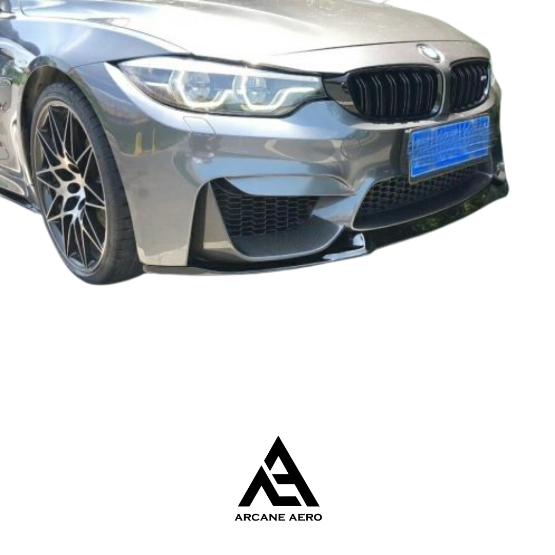 BMW F80 M3 CS STYLE ARCANE AERO GLOSS BLACK FRONT SPOILER