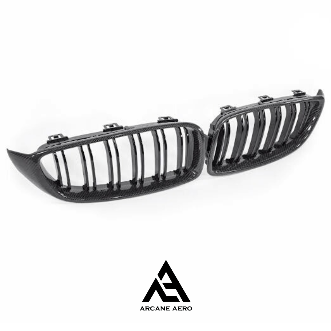 BMW F82 M4 4-SERIES CARBON FIBER ARCANE AERO DUAL SLAT KIDNEY GRILLES