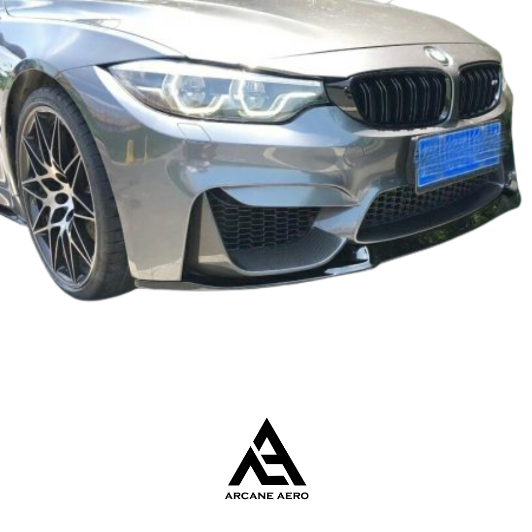 BMW F82 M4 CS STYLE ARCANE AERO GLOSS BLACK FRONT SPOILER
