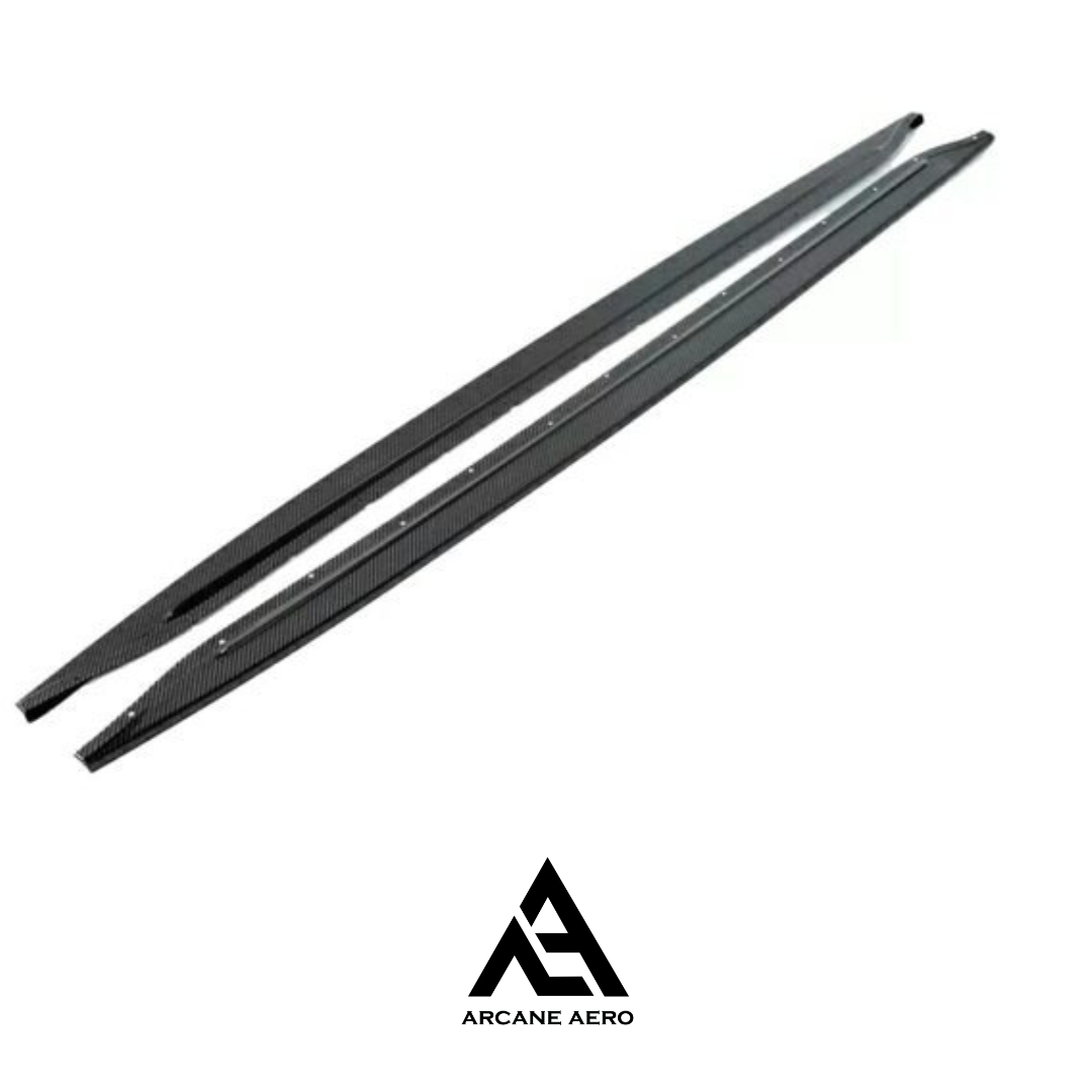 BMW G80 M3 (3-SERIES) CARBON FIBRE 3D STYLE ARCANE AERO SIDE SKIRT EXTENSIONS