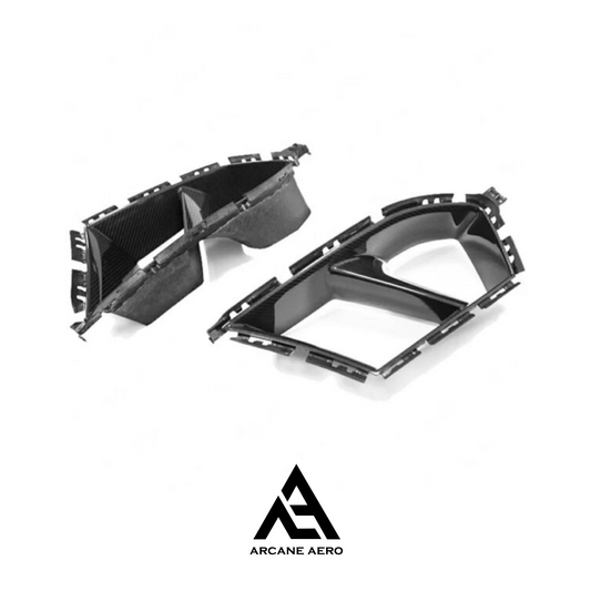 BMW G80 M3 (3-SERIES) CARBON FIBRE ARCANE AERO STYLE BUMPER AIR INTAKE COVERS