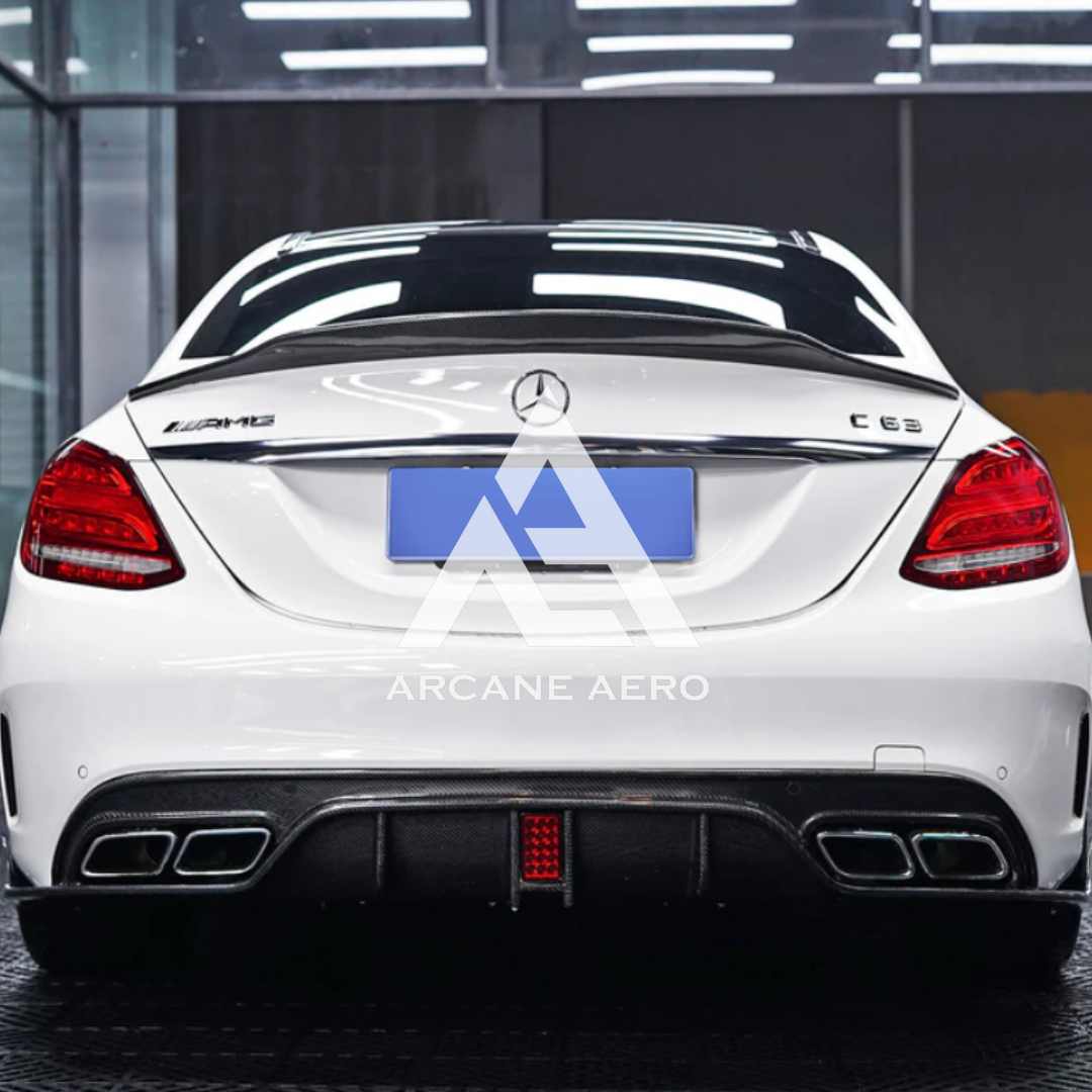 MERC W205 (C63/S) (SEDAN) ARCANE AERO STYLE CARBON FIBRE LED DIFFUSER