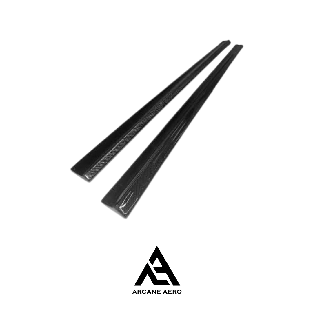 MERC W204 C63 ARCANE AERO STYLE CARBON FIBRE SIDE SKIRT EXTENSIONS