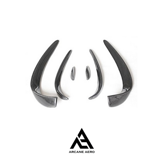 MERC (W176) A-CLASS ARCANE AERO STYLE GLOSS BLACK BUMPER CANARDS