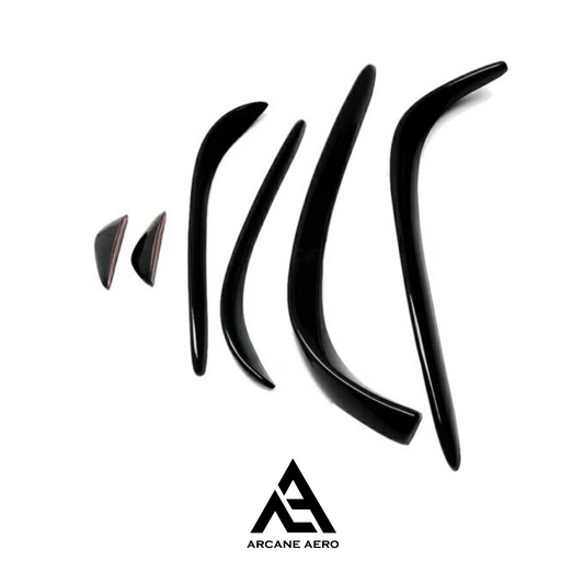 MERC W205 (C-CLASS) ARCARNE AERO STYLE 6 PC FRONT BUMPER CANARDS