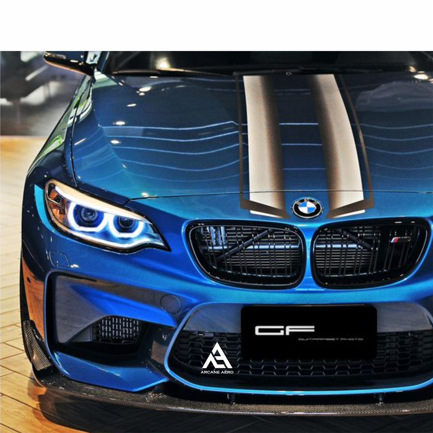 BMW X3M (G01) COMPETITION STK STYLE ARCANE AERO GLOSS BLACK FRONT SPOILER