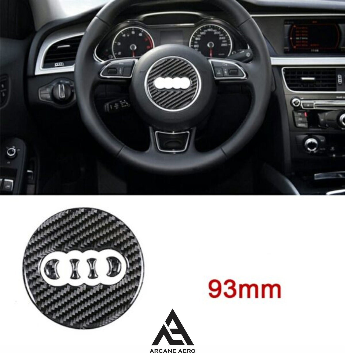 AUDI CARBON FIBRE STEERING WHEEL TRIM