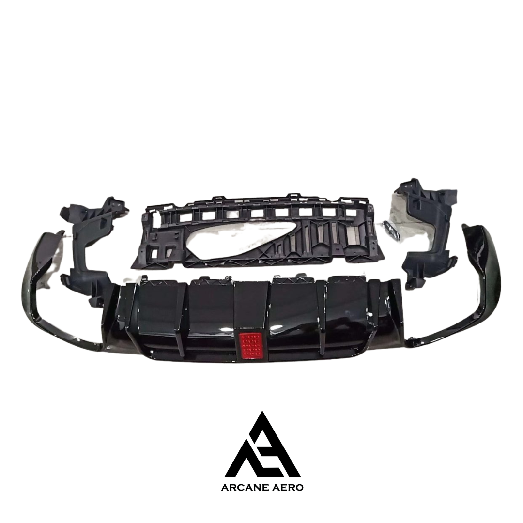 MERC W205 C-CLASS (SEDAN) ARCANE AERO STYLE DIFFUSER WITH LED