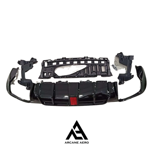 MERC W205 C-CLASS (SEDAN) ARCANE AERO STYLE DIFFUSER WITH LED