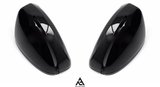 AUDI TT 8J ARCANE AERO MK2 GLOSS BLACK MIRROR CAPS