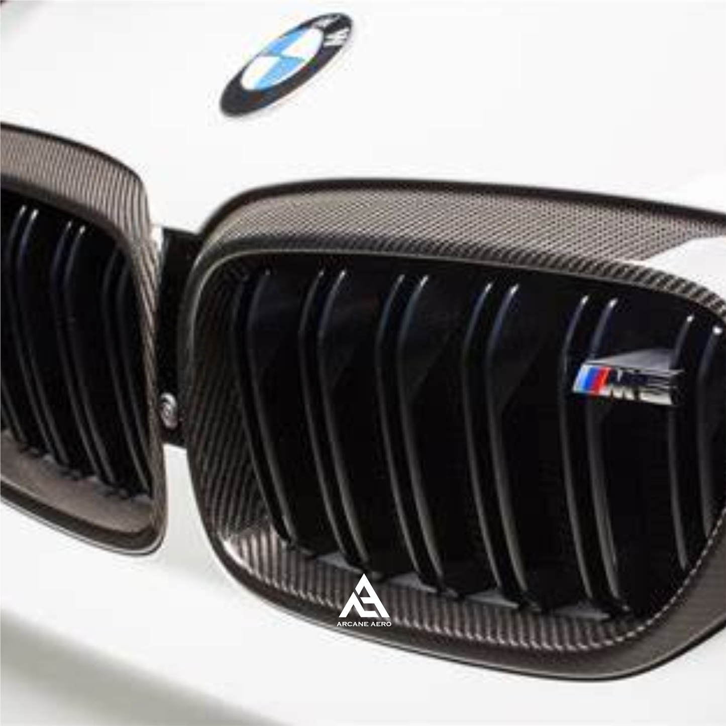 BMW F90 M5 (5-SERIES) CARBON FIBER ARCANE AERO DUAL SLAT KIDNEY GRILLES