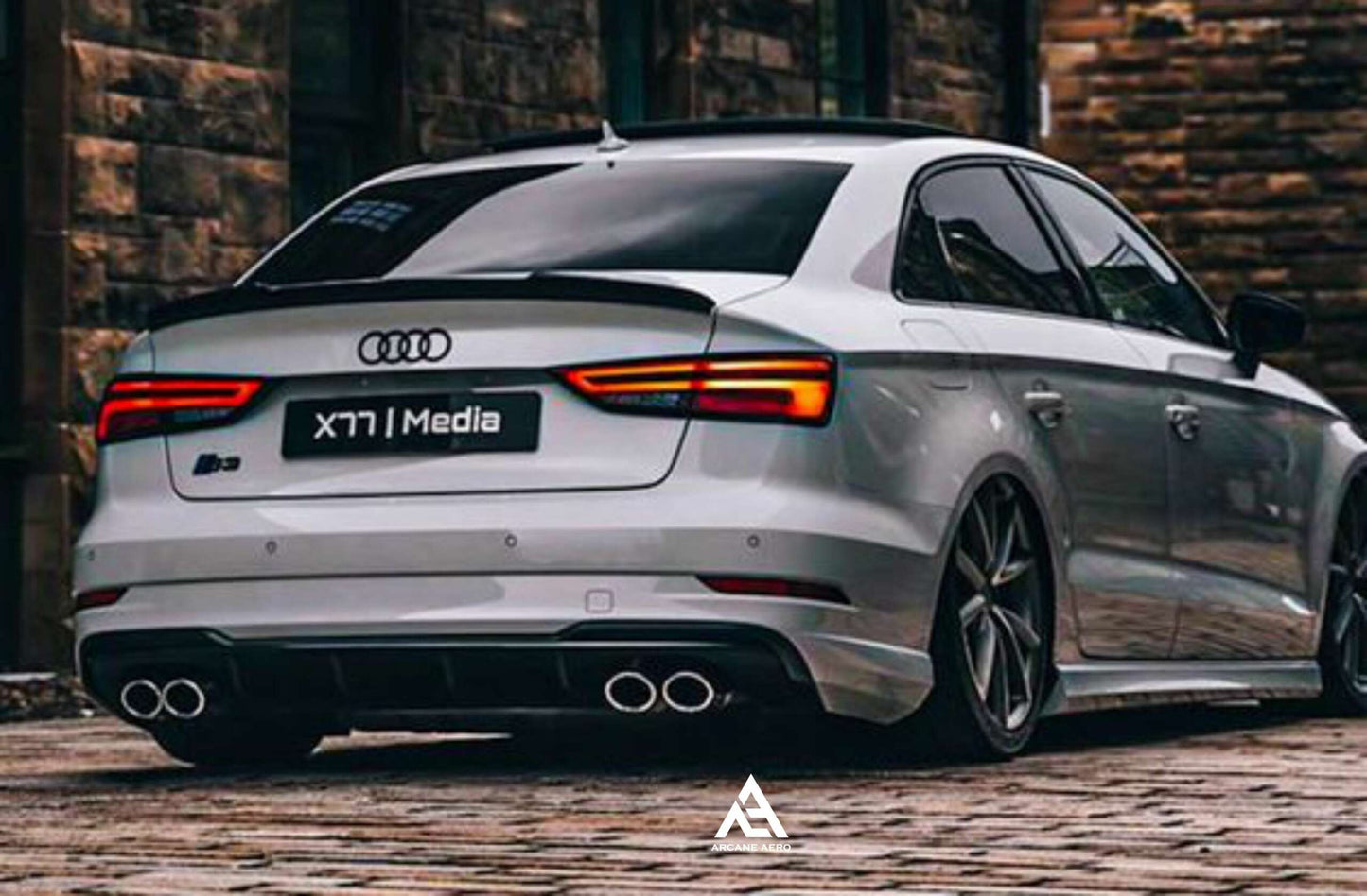 AUDI A3 (8Y) SEDAN ARCANE AERO V-STYLE GLOSS BLACK BOOT SPOILER