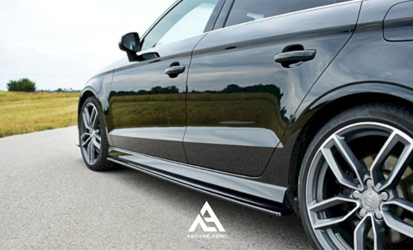 AUDI A3/S3/RS3 8V/8V.2 ARCANE AERO CARBON FIBER SIDE SKIRT EXTENSIONS