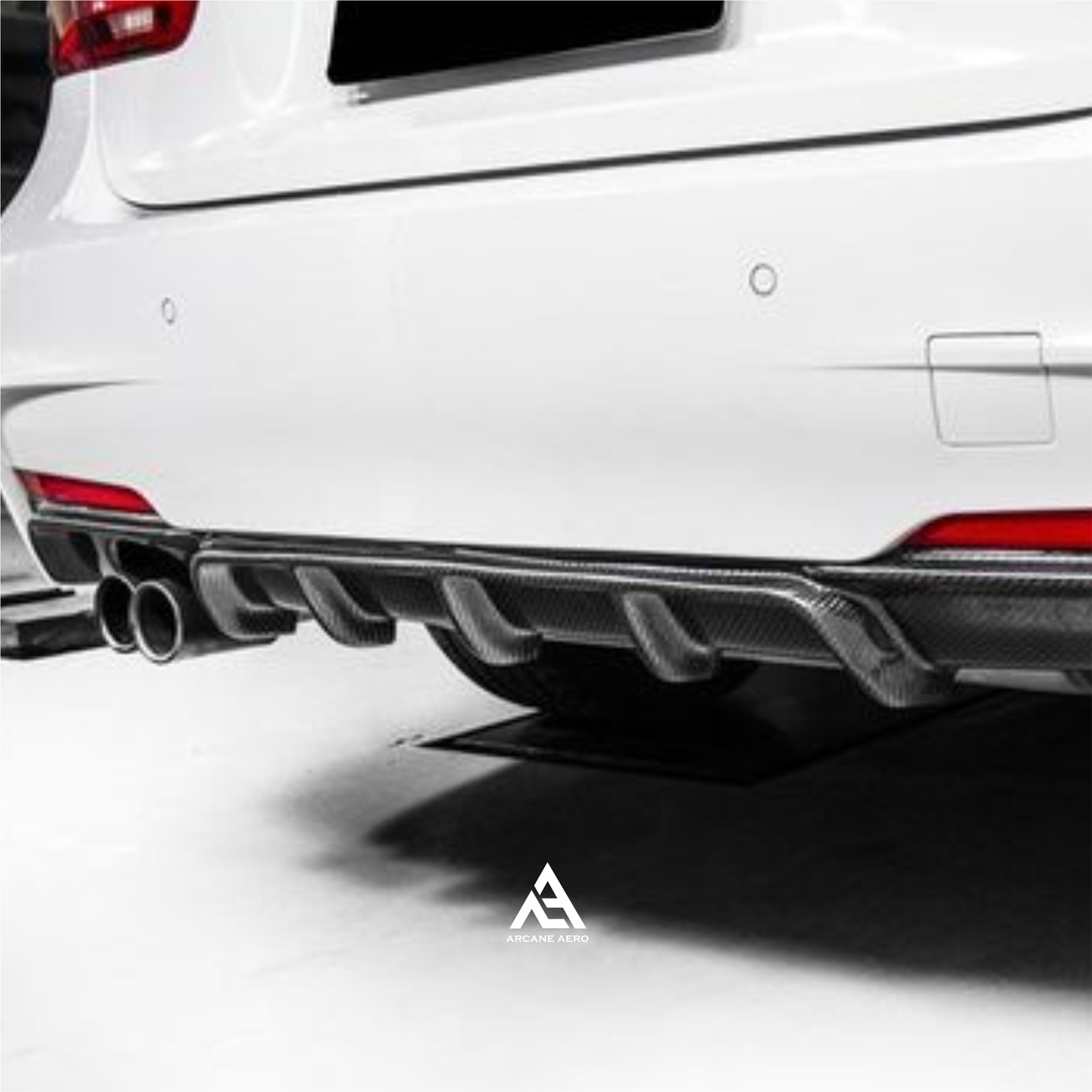BMW F30 CARBON FIBER M-TEK ARCANE AERO STYLE DIFFUSER (SINGLE OUTLET)