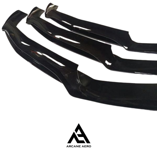 MERC W205 (C-CLASS) AMG ARCANE AERO STYLE GLOSS BLACK FRONT SPOILER