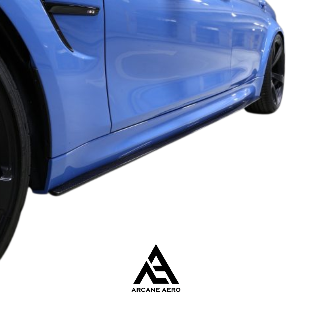 BMW F80 M3 P-STYLE CARBON FIBER ARCANE AERO SIDE SKIRTS EXTENSIONS